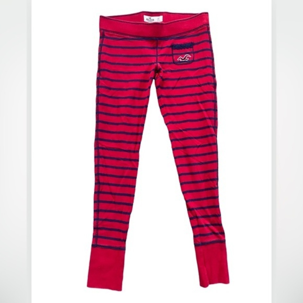Old School Hollister Red Navy Striped Low Rise Slim Lounge Sleep Pajama Pants XS